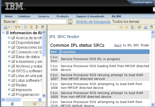 IBM-infocenter-mostrar-todos-SRC