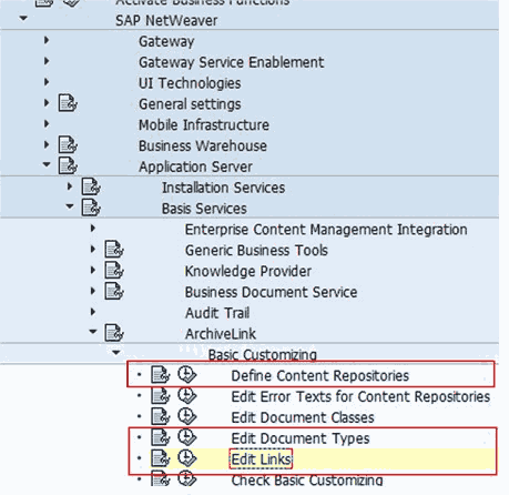 ABAP parametrizacion archive link 3