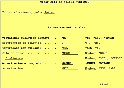 AS400-crear-cola-de-salida