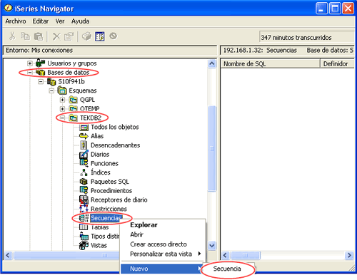 AS400-iseries-navigator-crear-secuencia